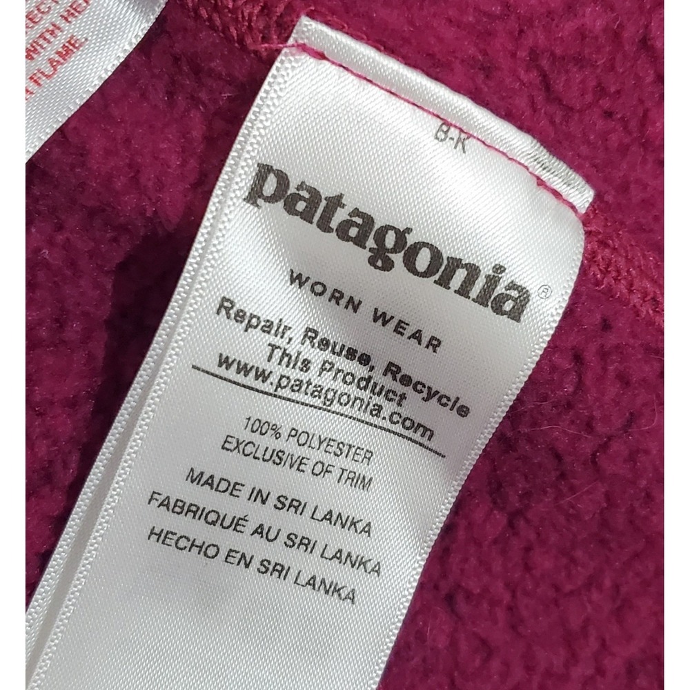 Patagonia Better Sweater Jacket Kids XL 14 Full Zip Fleece Burgandy Wine EUC - Picture 5 of 9